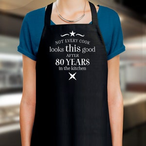 80th Birthday Gift Funny Apron Cooking Gift Personalised Present for Age 80 Years Old