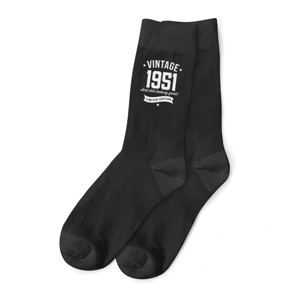 Calzini Regalo Per 75° Compleanno Uomo – Keepsake – Cotone Morbido, Taglia 6-11, Nero - 2