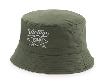 80th Birthday Gift Bucket Hat Present Cap 80th Birthday Gift Keepsake Idea Vintage 80 Years Old 80 Birthday Gift