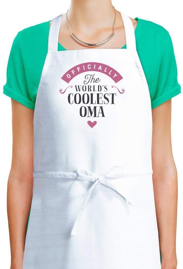 Oma Gift Apron Birthday Present Funny Cooking Baking Gift Coolest Keepsake for Oma