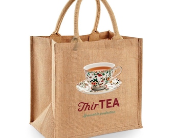 30th Birthday Tea Lover Jute Tote Bag (30x30x19 cm)