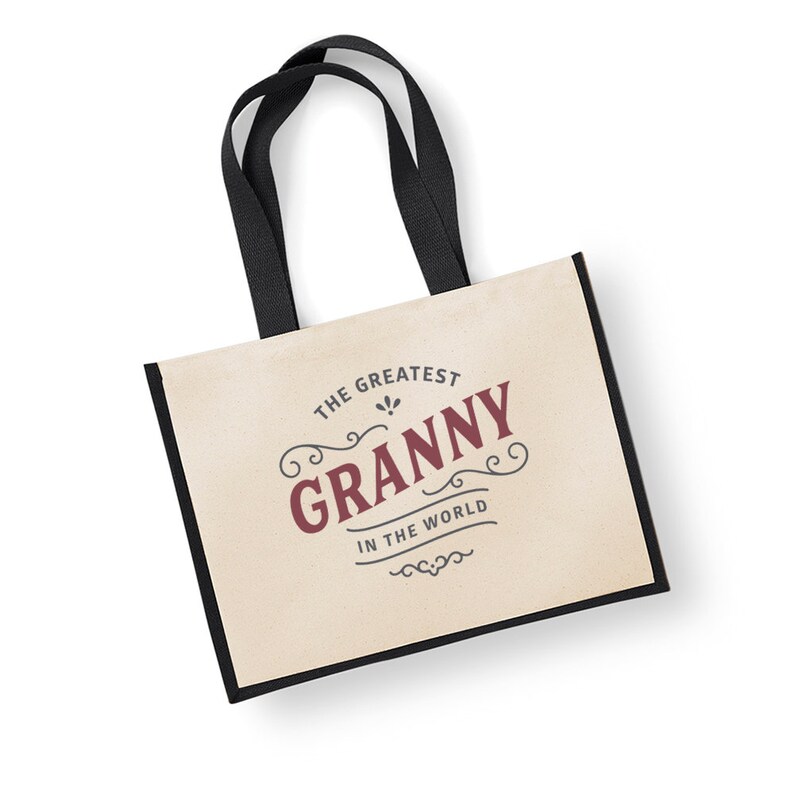 Granny Gift Bag Shopping Tote Bag Christmas or Birthday Novelty Present for Granny Black