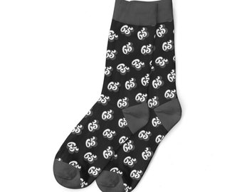 65th Birthday Socks Gift for Men Present Keepsake Idea for Him Husband Dad Friend 65 Years Old Party Prop Size UK 6 to 11 - USA 7 to 12