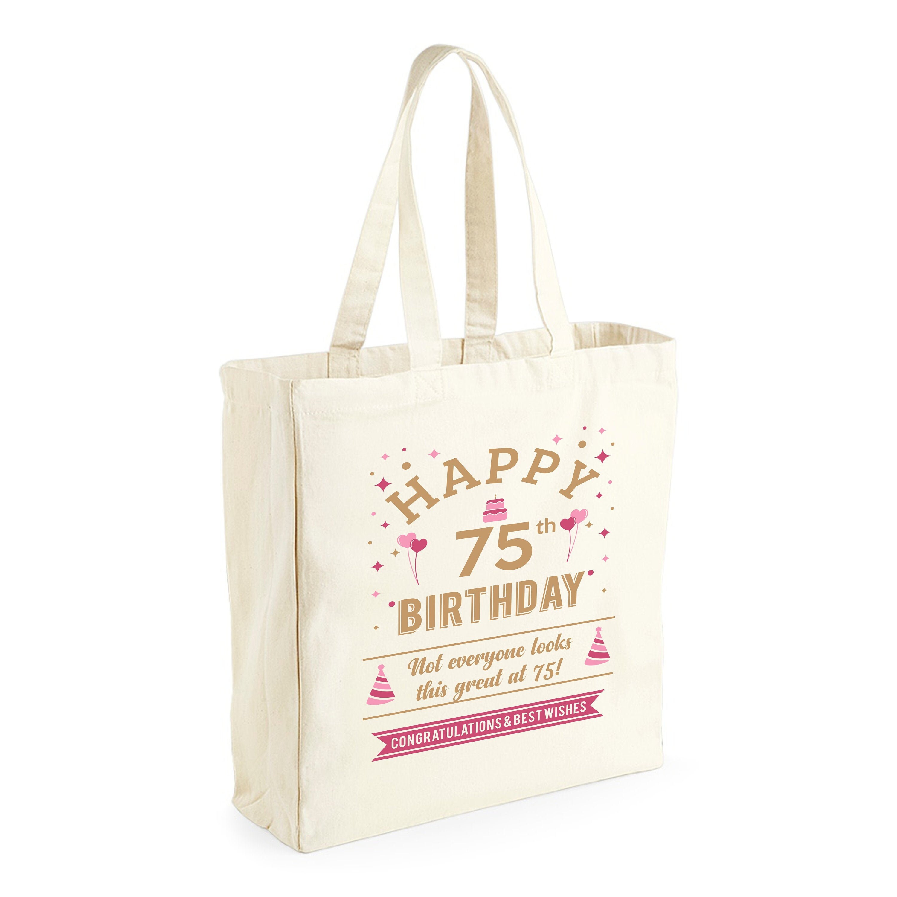 75th Birthday, 75th Birthday Idea, 75th Birthday Bag, Tote, Shopping Bag, Great 75th Birthday Present, 75th Birthday Gift