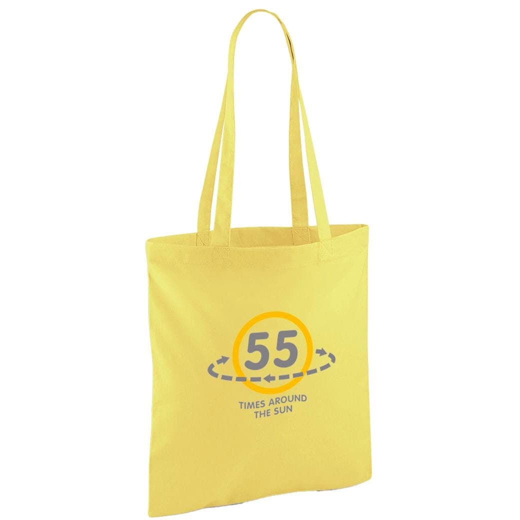 Geschenktüte Zum 55. Geburtstag – Weiß-schwarz, Mit Schleife & Karte, Mittel/klein, Wiederverwendbar