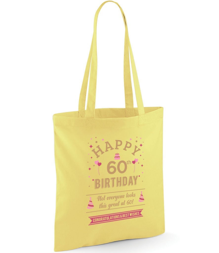 CafePress 60th Birthday Tote Bag - Natural Canvas, Reusable Shopping Bag, Two Sizes, Personalized Gift