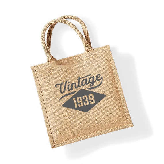 80th Birthday 1939 Keepsake Gift Vintage Bag for Women Novelty Shopping Tote