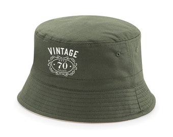 70th Birthday Gift Bucket Hat Present Cap 70th Birthday Gift Keepsake Idea Vintage 70 Years Old 70 Birthday Gift