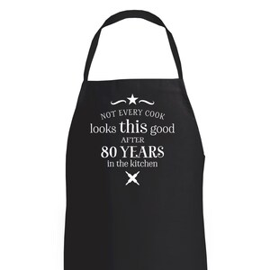 Avental de cozinha divertido para presente de aniversário de 80 anos, presente personalizado para quem completa 80 anos. imagem 3