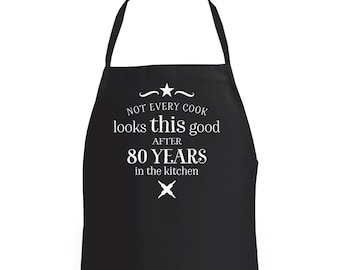 80th Birthday Gift Funny Apron Cooking Gift Personalised Present for 80 Year Old