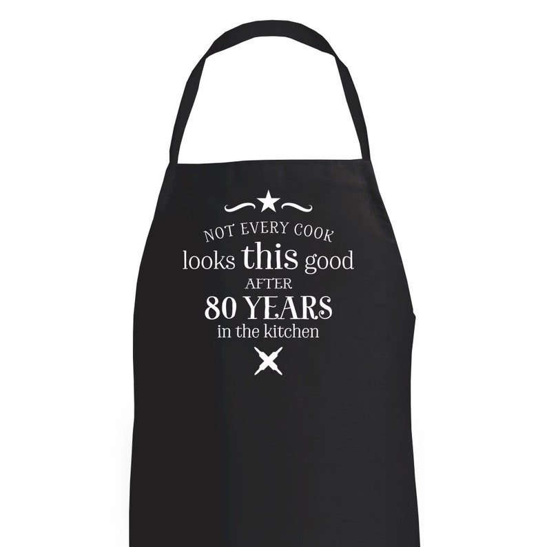 Avental de cozinha divertido para presente de aniversário de 80 anos, presente personalizado para quem completa 80 anos. imagem 3