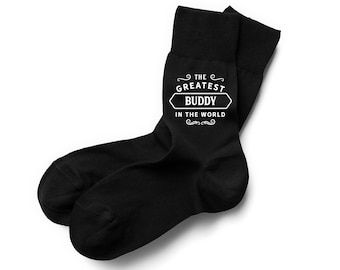 Buddy Gift, Black Socks, Buddy To Be, Personalised Birthday Present, Keepsake Gift For Buddy, Best Buddy, Awesome