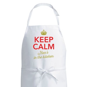 Nan Gift Apron Birthday Present Funny Cooking Baking Gift Keep Calm Keepsake for Nan