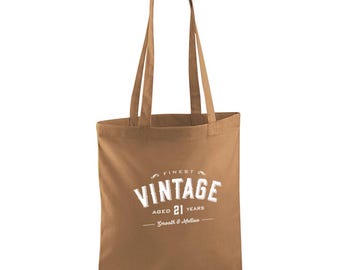 Cadeautas 21e verjaardag 21e verjaardag idee lichtgewicht opvouwbare herbruikbare draagtas Boodschappentas 21 jaar oud heden aandenken 21e decoraties