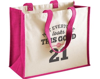 21st Birthday, 21st Birthday Idea, 21st Birthday Bag, Tote, Shopping Bag, Great 21st Birthday Present, 21st Birthday Gift.