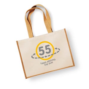 55. Alles Gute zum Geburtstag Geschenktüte Alter 55 Geburtstag Geschenk Idee Leichte faltbare wiederverwendbare Tragetasche Einkaufen 55 Andenken Dekorationen - 33x42x19cm