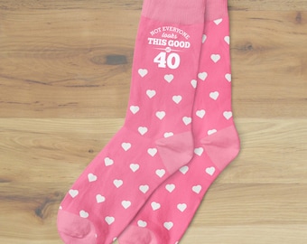 40th Birthday Gift Socks for Women Ladies Present Keepsake Idea for Her Wife Mum Friend 40 Years Old Party Prop Forty