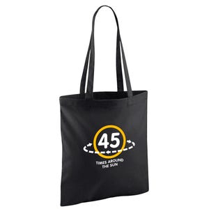 45. Alles Gute zum Geburtstag Geschenktüte Alter 45 Geburtstag Geschenk Idee Leichte, faltbare, wiederverwendbare Tragetasche Einkaufen 45 Andenken Dekorationen - 42 x 38 cm