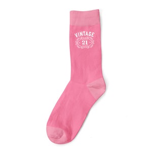 21st Birthday Gift Pink Socks for Women Ladies Present Keepsake Party Prop Favor Wife Mum Friend 21 Years Old Idea for Her image 2