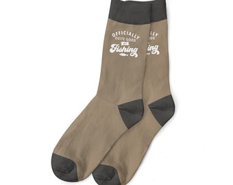 Chaussettes De Pêche Respirantes Avec Message 'Je Préfère Pêcher' - Cadeau Pour Pêcheur, Papa, Grand-père - Coupe Haute 18.5cm - 4