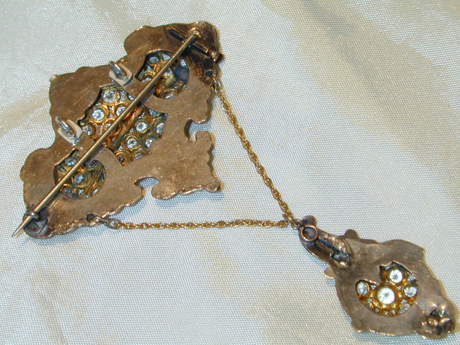 Antique Late Georgian Rose Gold Stomacher, Brooch and Pendant. Unfoiled ...