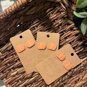 Orange Clay Pumpkin Stud Earrings