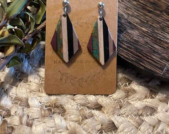 Wood and Resin Statement Earrings