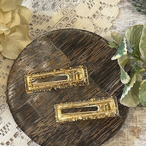 The Caroline Collection: Gold Leaf and Resin Hairclips