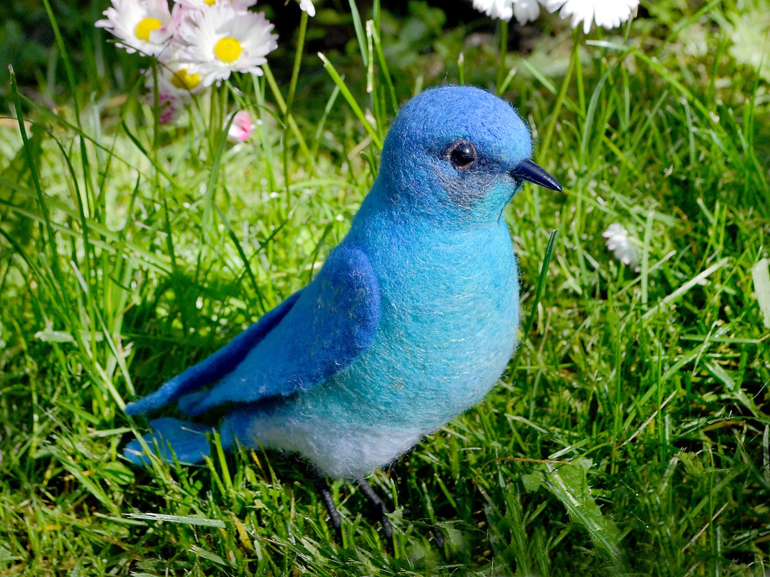 The Mountain Bluebird Doll - Felt Art Action Figure of the State Bird ...