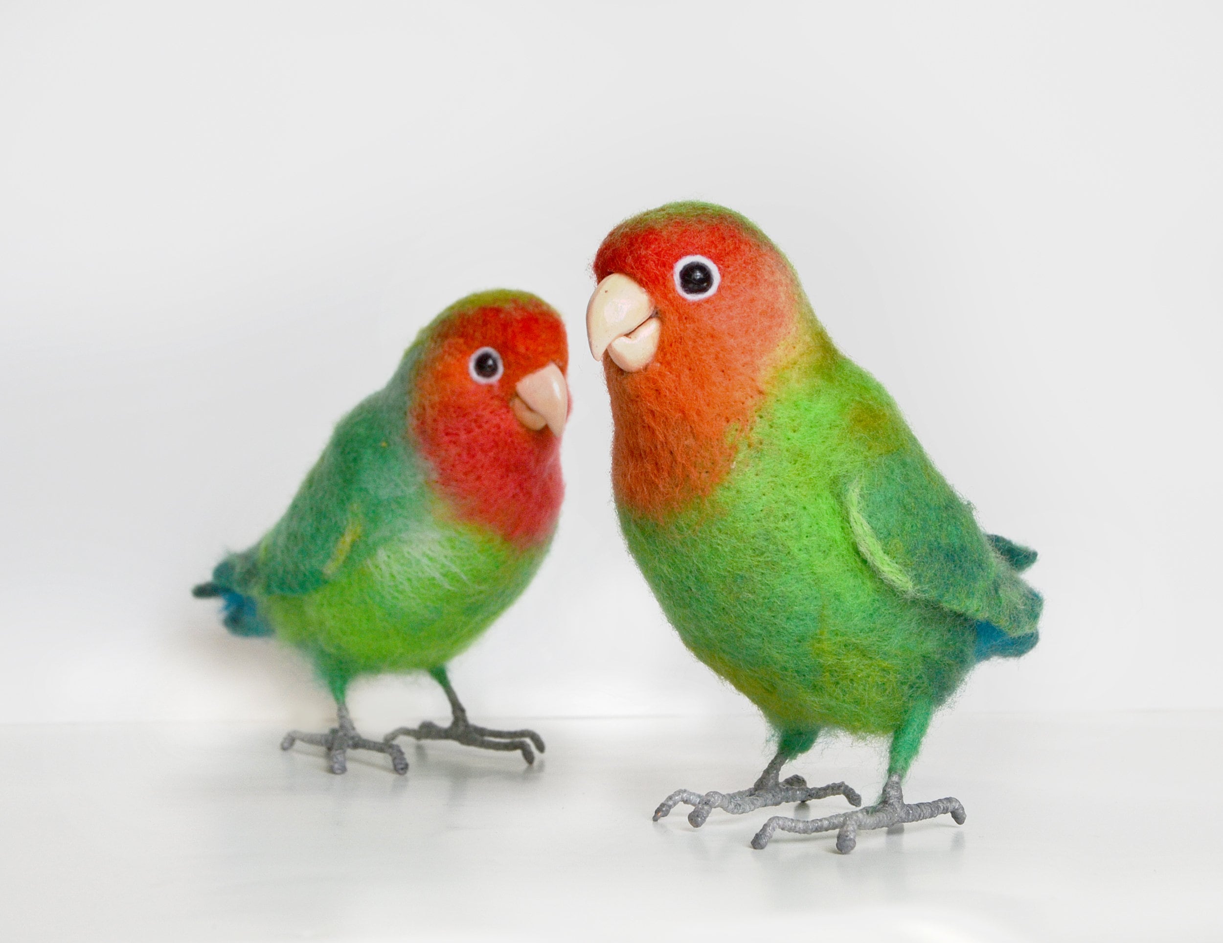 Lovebirds Realistic felt toys for Happyness and Fun Etsy