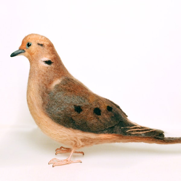 Mourning Dove - Realistic felt Bird- From southern Canada to central Mexico, this is one of our most common birds.