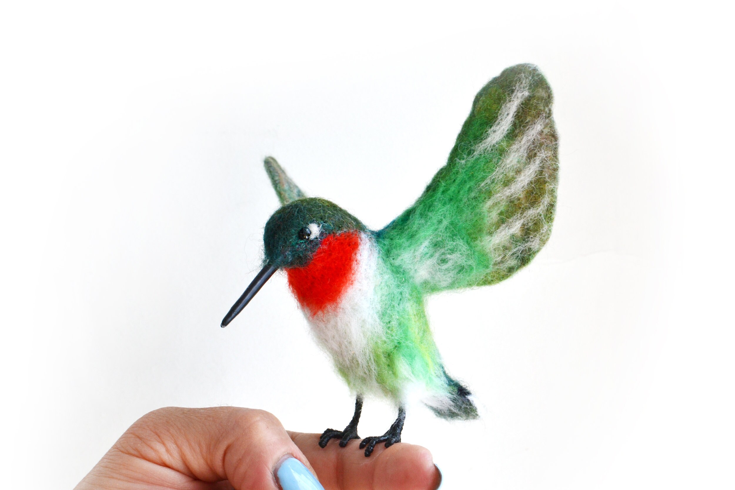 The Felt Bird-hummingbird Flying. Fully Handmade and Unique | Etsy