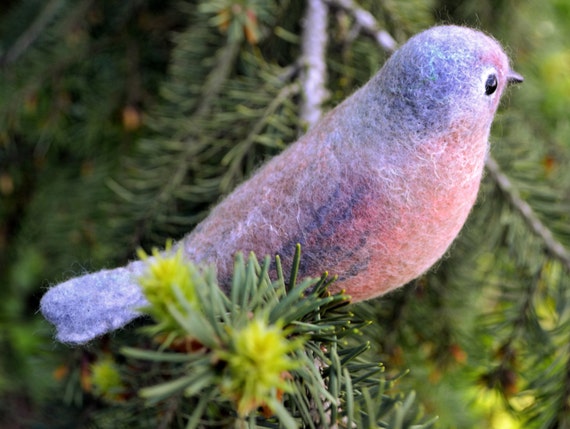 bird/'s doll- female figure of beautiful American bird Christmas Gift Xmas Tree Decor Felt bird- The eastern bluebird Sialia sialis