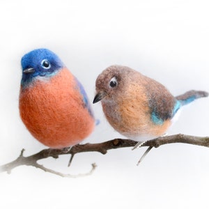 Wedding bird&#39;s pair - Felt figurines of Bluebird&#39;s pair are an universally recognized symbol of renewal and happiness! Xmas Tree Decor