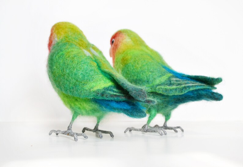 Lovebirds Realistic felt toys for Happyness and Fun Etsy