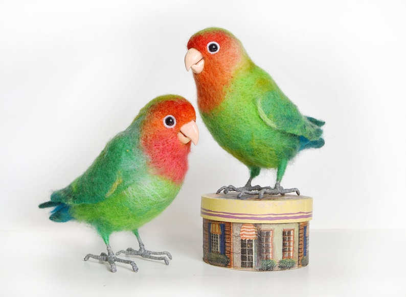 Lovebirds Realistic felt toys for Happyness and Fun Etsy