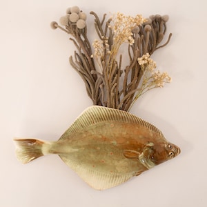 French Vintage set of two Barbotine Bouquet Fish Vase from De Bruyen - early 20th century