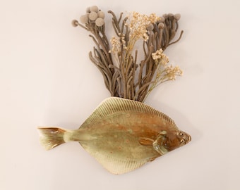 Antique French Barbotine Fish Vase Set (Art Nouveau Bouquetière)