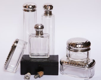 French antique toiletry silver sterling set (19 pieces) from Victor Lauer