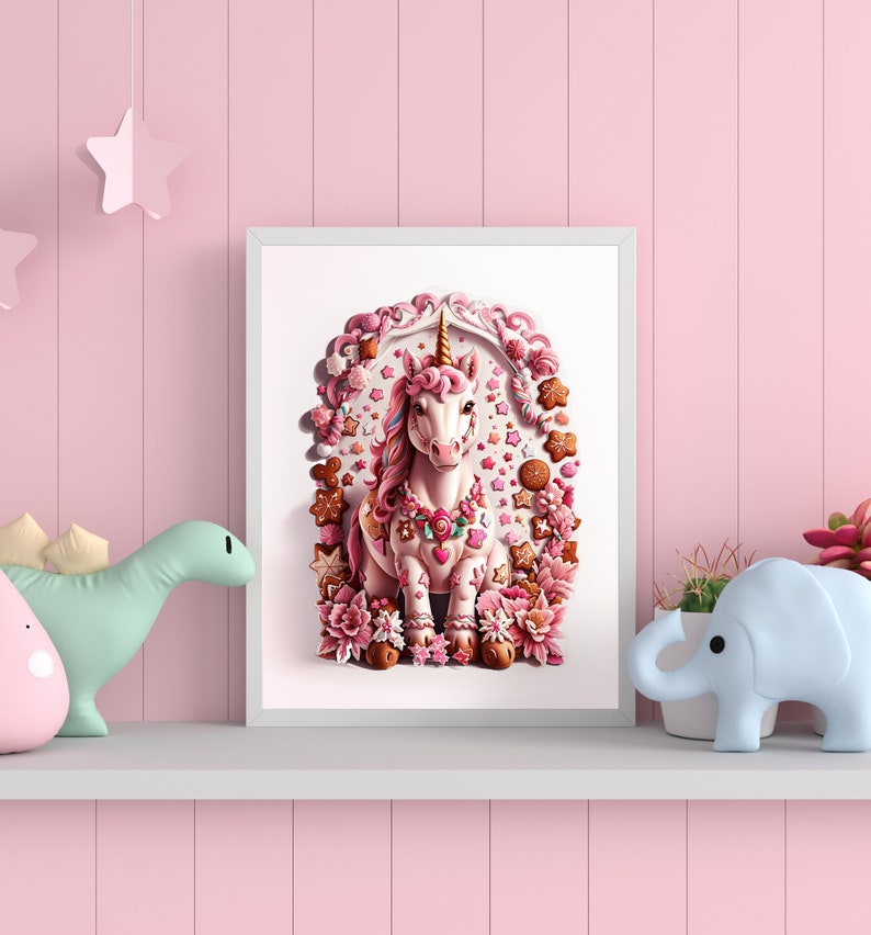 Unicorn Fantasy Print, Unicorn Wall Art, Girl Room Art, Baby Home Decor