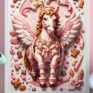 Pegasus Fantasy Print, Pegasus Wall Art, Girl Room Art, Baby Home Decor, Pegasus Wall Art, Pegasus Poster, Bedroom Print Art 4x6/8x10/11x14