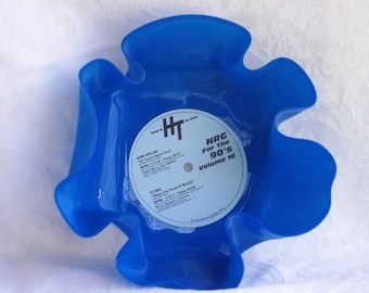 Blue Colored Vinyl Record Bowl