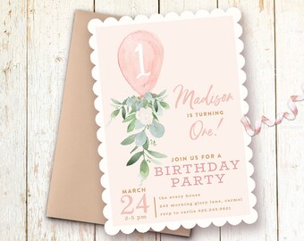 1st birthday invitations etsy