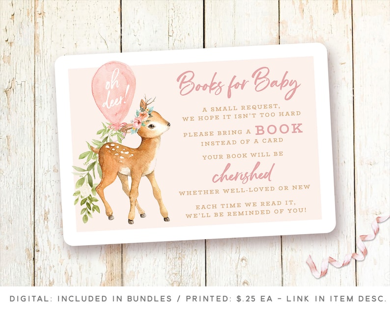 Deer Baby Shower Invitations Oh Deer Baby Girl Shower Etsy