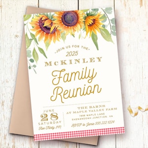 Family Reunion Invitations, Picnic Invitations, Sunflower Invitations, Summer Picnic, Family Picnic Invitations, Company Picnic, Family BBQ