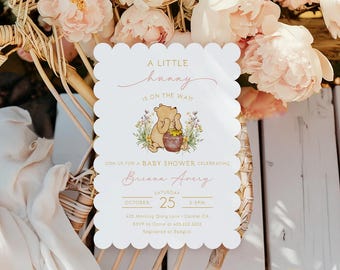 Winnie the Pooh Little Hunny Baby Shower Invitation • Girl • Honey Invite • Blush Pink • PRINTED or DIGITAL