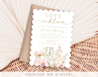 Love in Bloom Wildflower Bridal Shower Invitations • Brunch, Lunch, Tea • Garden Inspired PRINTED or DIGITAL