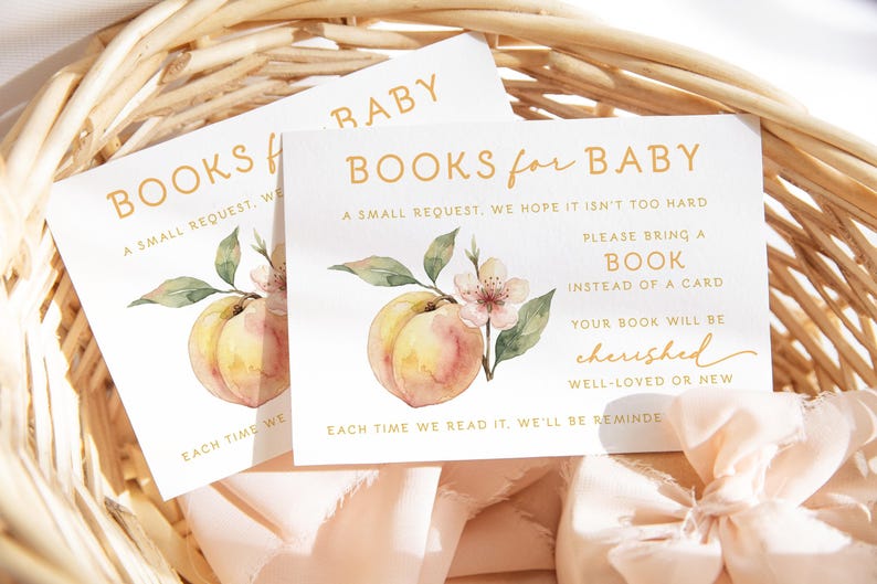 Peach Baby Shower Invitation • Watercolor • Vintage • Sweet as a Peach • Georgia Peach • PRINTED or DIGITAL image 4