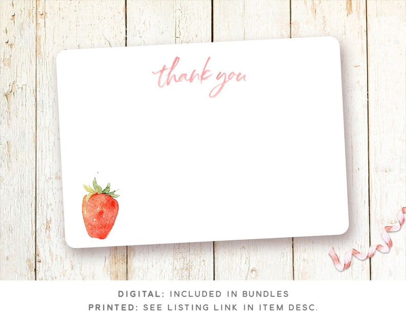 Strawberry Birthday Invitations, 1st Birthday Invitations Girl, One Year Girl Invitations, Berry Sweet Birthday, Berry First Invite image 3