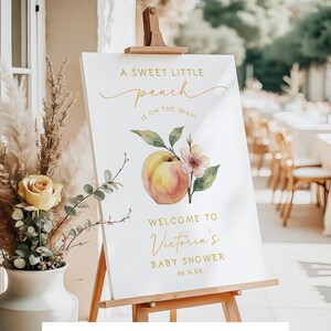 Peach Baby Shower Invitation • Watercolor • Vintage • Sweet as a Peach • Georgia Peach • PRINTED or DIGITAL image 8